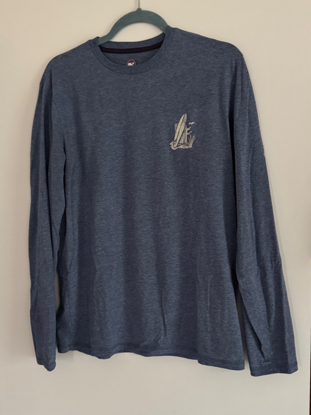 Vineyard  Vines Men's Long Sleeve Crewneck Shirt - Heather Navy Men’s M